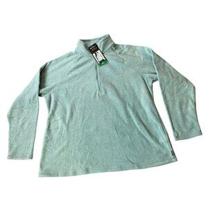 NWT Eddie Bauer Womens Ultrasoft Sea Blue Quarter Zip Fleece Pullover XL